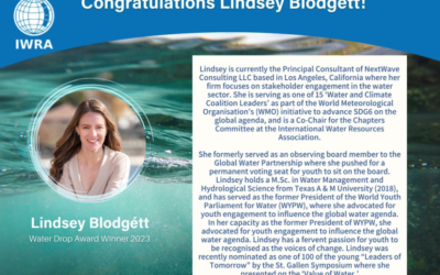 Lindsey Blodgétt is Selected As the 2023 IWRA Water Drop Award Recipient